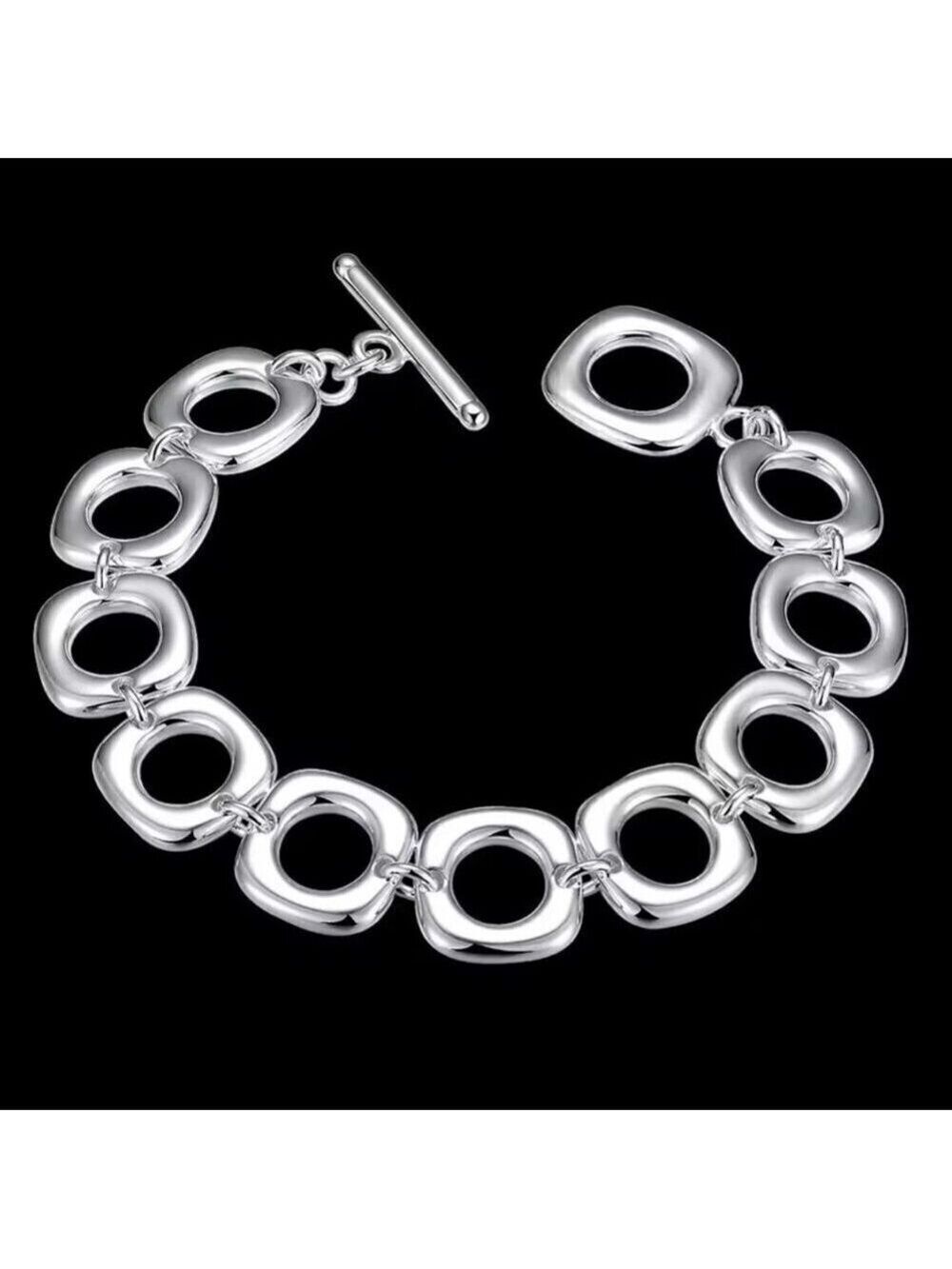 NWT Boutique Silver Tone Oval Link Bracelet – Customizable Length #1513